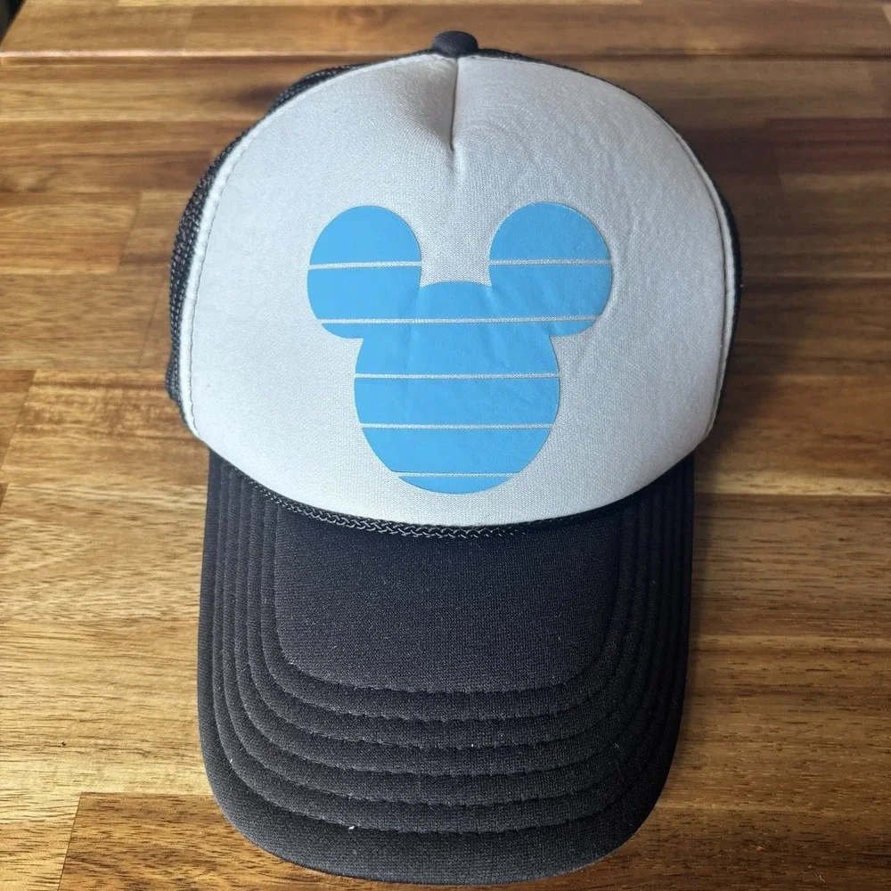 Vintage Disneyland Mickey Mouse Hat Cap Blue Black Retro Disney world‎ Vacation